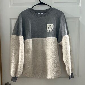 Disney Gray and Cream Women's Crewneck Sweater